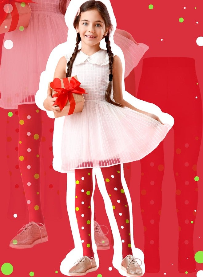 Fourluoo 3 Pairs Kids Christmas Pantyhose Tights Soft Seamless Non Slip Stockings Toddler Tights for Xmas Cosplay Costume 5-10 Years - Image 4